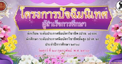 โครงการปัจฉิมนิเทศ ผู้สำเร็จการศึกษา ประจำปีการศึกษา 2568